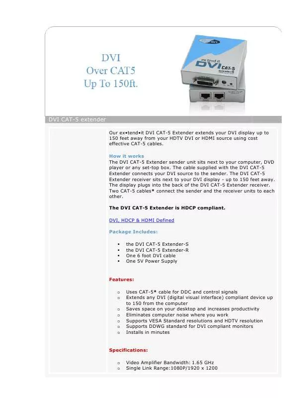 Mode d'emploi DAXTEN DVI-CAT5