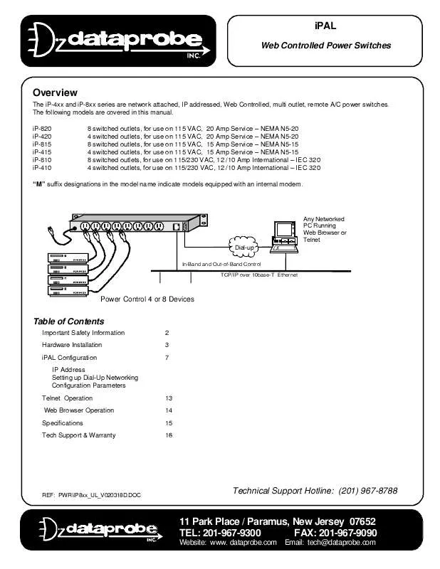 Mode d'emploi DAXTEN IP-815