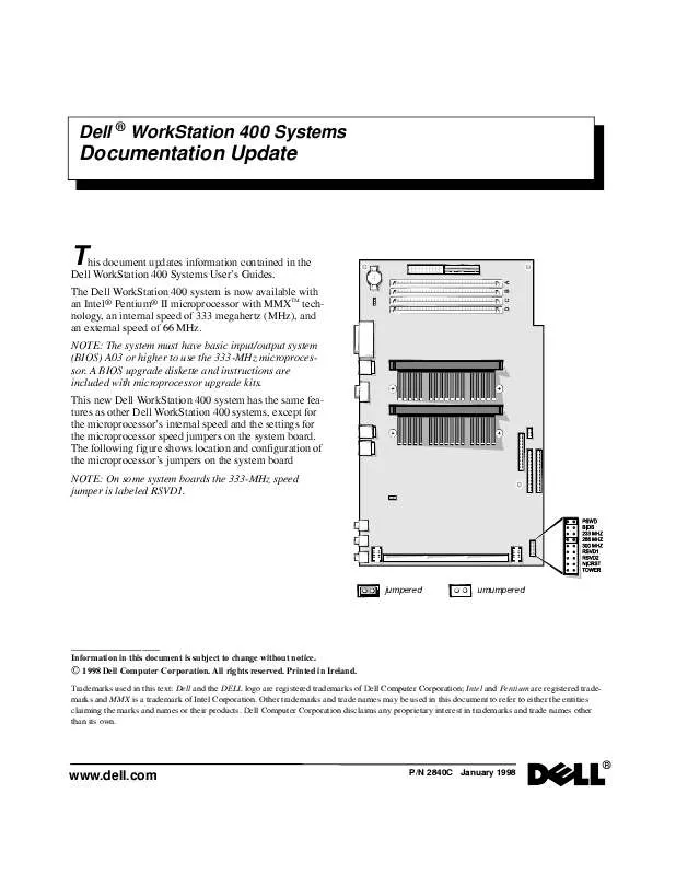 Mode d'emploi DELL PRECISION 400