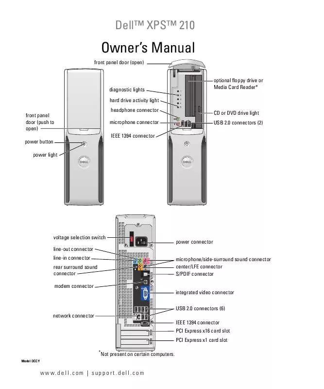 Mode d'emploi DELL XPS 210