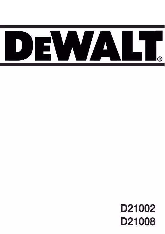 Mode d'emploi DEWALT D21002