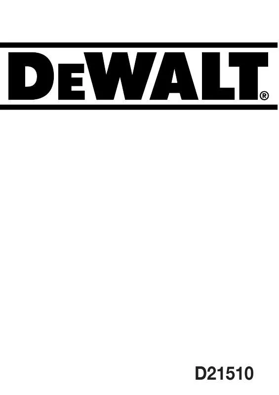 Mode d'emploi DEWALT D21510