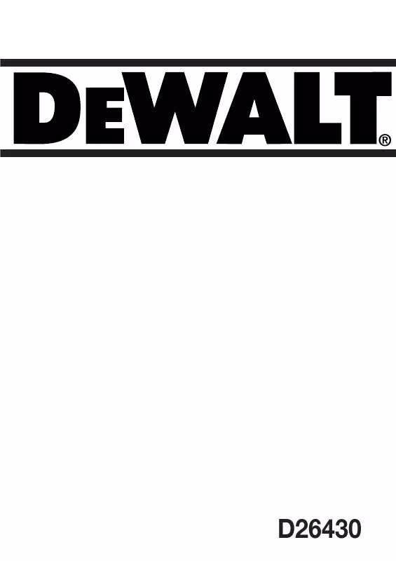 Mode d'emploi DEWALT D26430