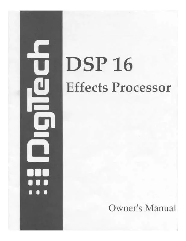 Mode d'emploi DIGITECH DSP16