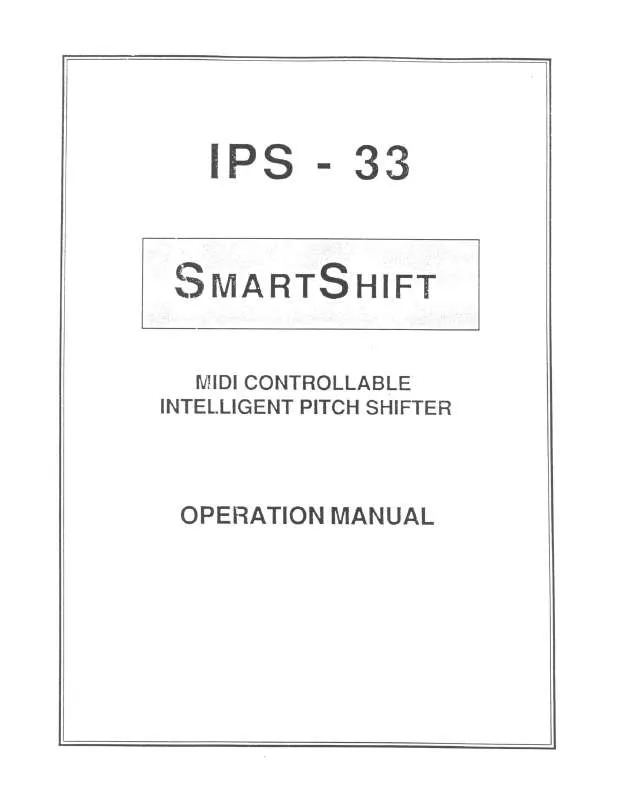 Mode d'emploi DIGITECH IPS33