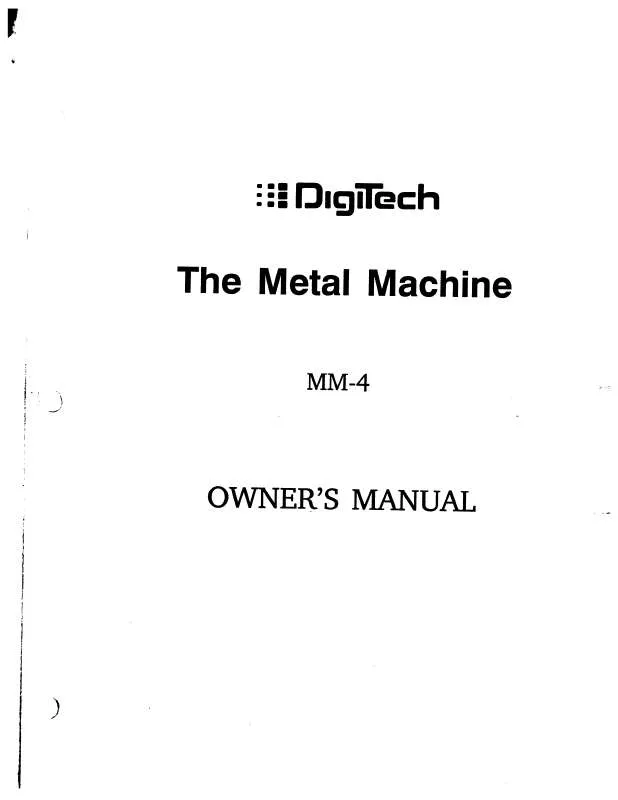 Mode d'emploi DIGITECH METALMACHINE