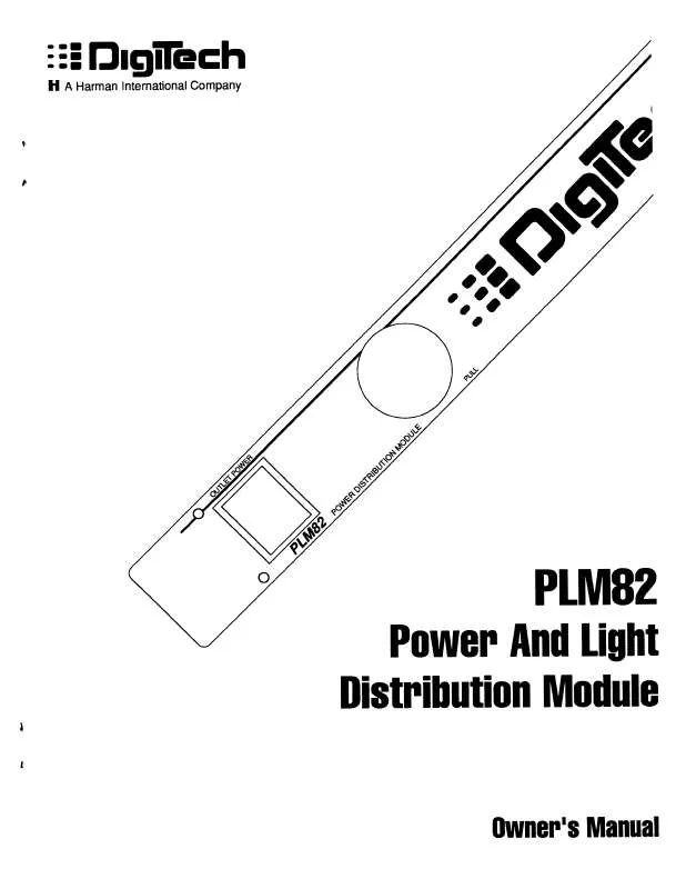 Mode d'emploi DIGITECH PLM82