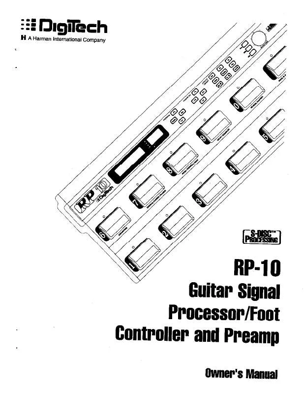 Mode d'emploi DIGITECH RP10