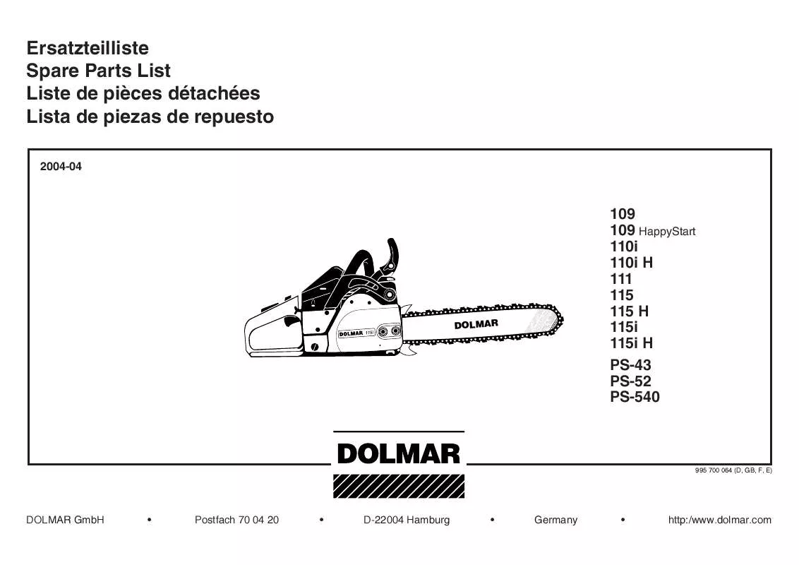 Mode d'emploi DOLMAR 110I