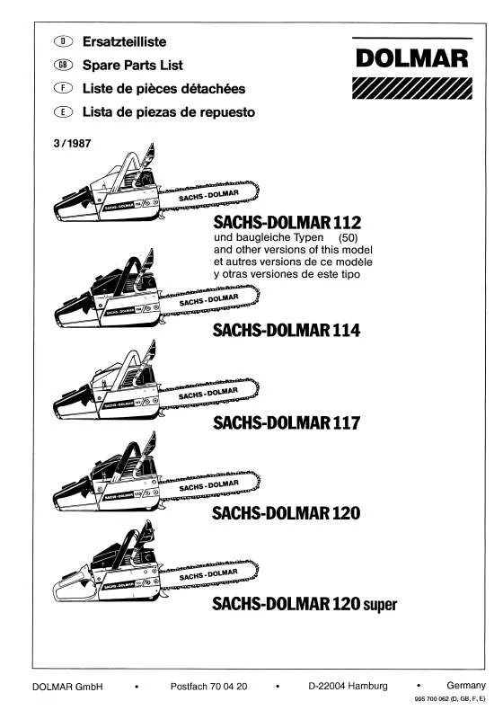 Mode d'emploi DOLMAR 112