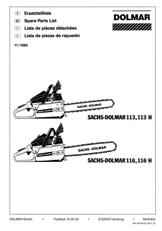 Mode d'emploi DOLMAR 113