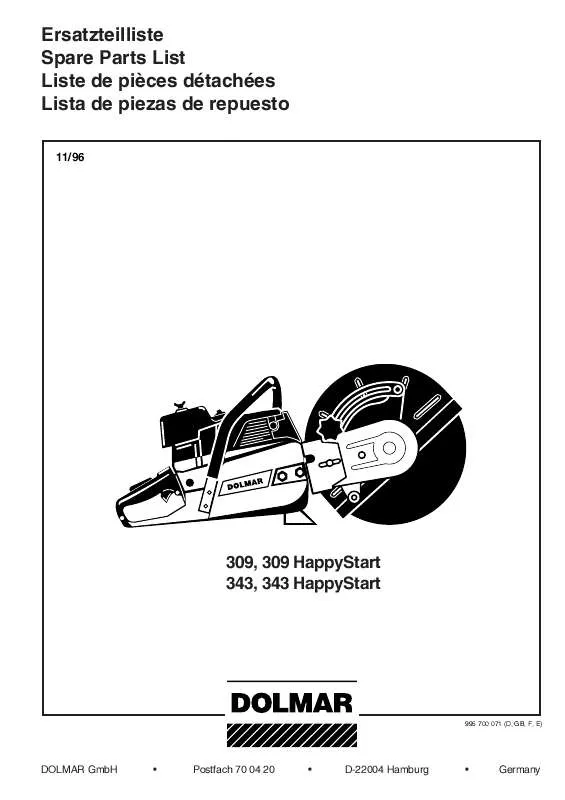 Mode d'emploi DOLMAR 309