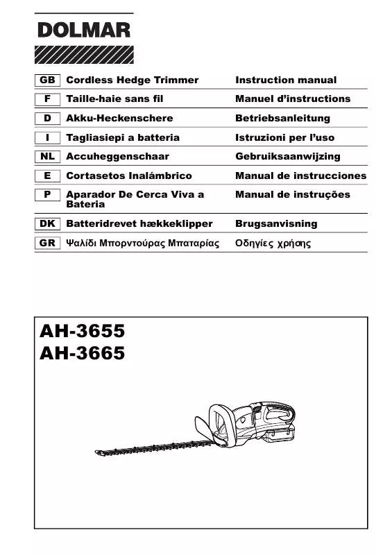 Mode d'emploi DOLMAR AH-3665