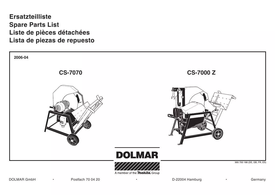 Mode d'emploi DOLMAR CS-7000 Z