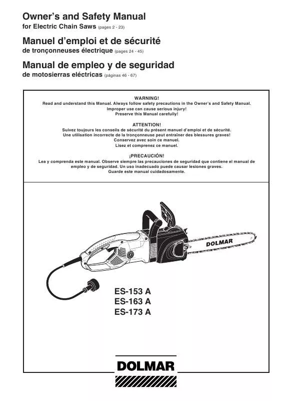 Mode d'emploi DOLMAR ES-153 A