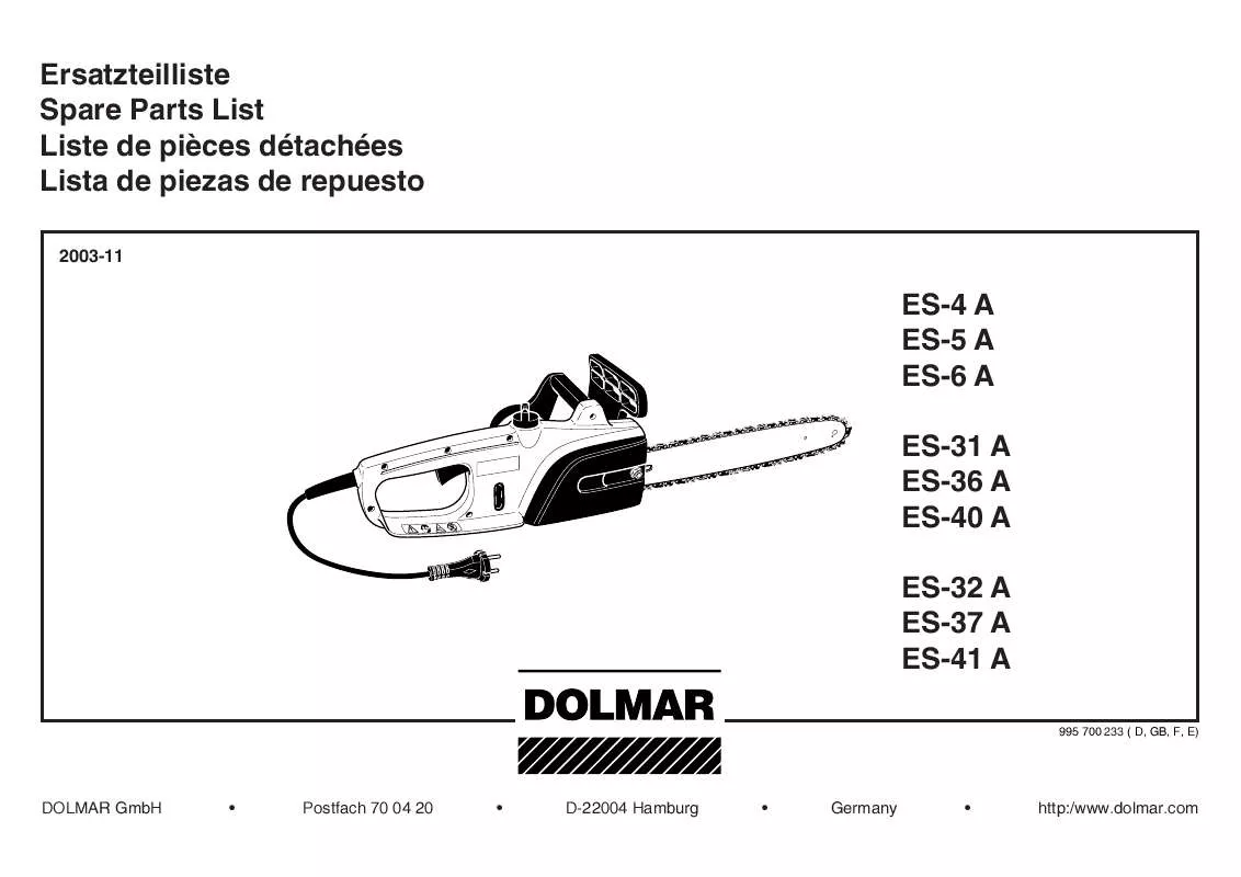 Mode d'emploi DOLMAR ES-37 A