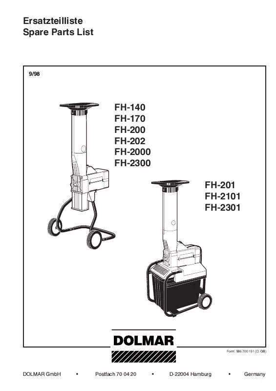 Mode d'emploi DOLMAR FH-2000