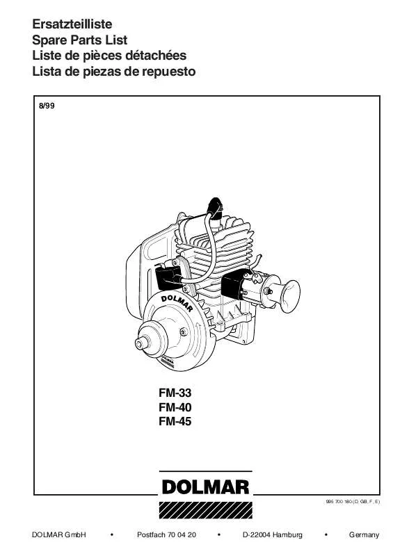 Mode d'emploi DOLMAR FM-33