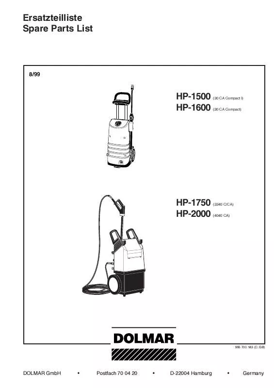 Mode d'emploi DOLMAR HP-1500