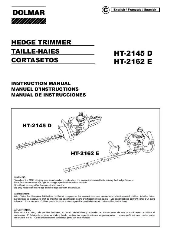 Mode d'emploi DOLMAR HT-2162E