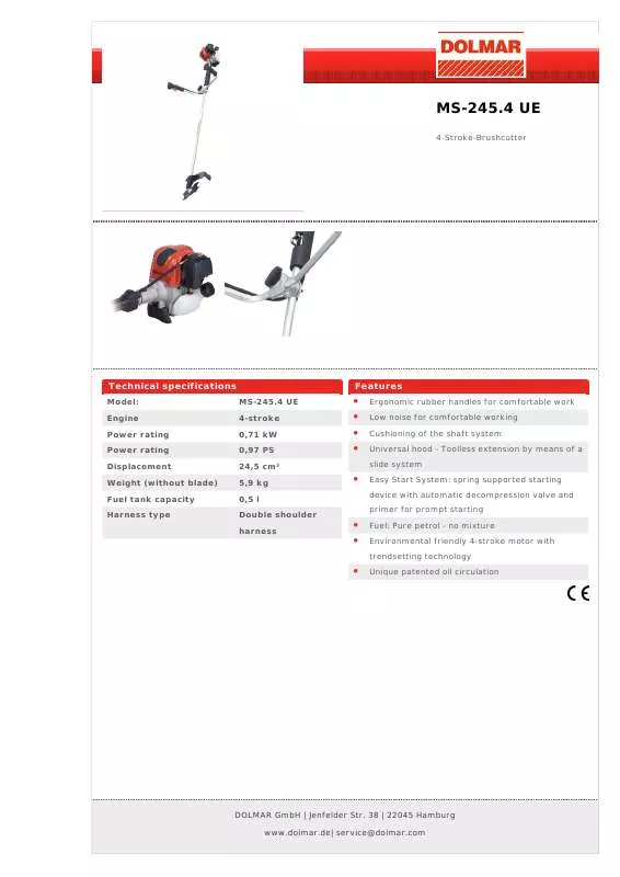 Mode d'emploi DOLMAR MS-245.4 UE