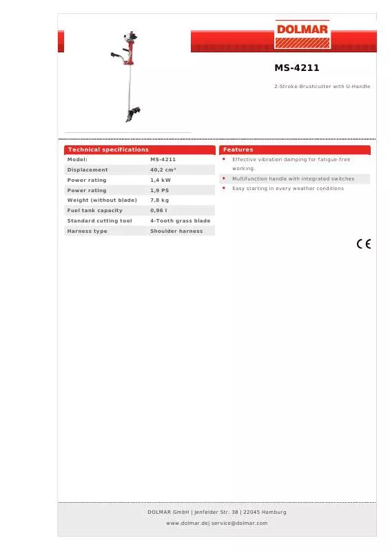 Mode d'emploi DOLMAR MS-4211