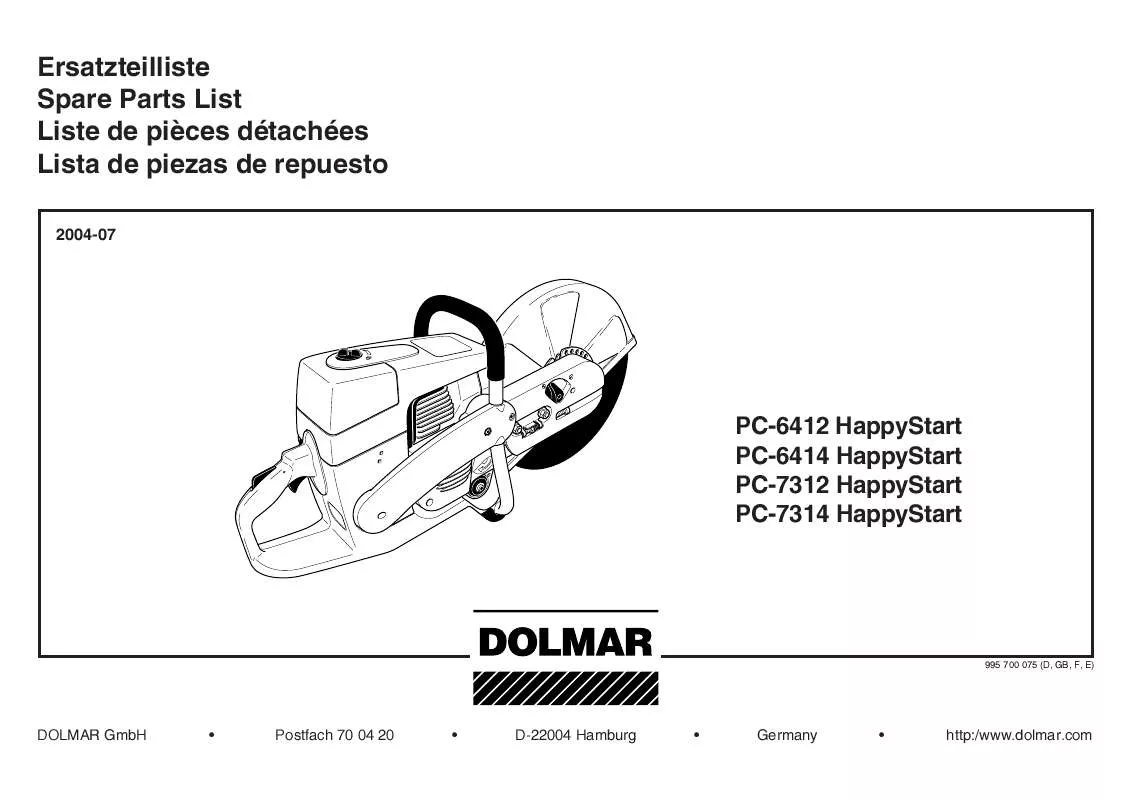 Mode d'emploi DOLMAR PC-6412 HAPPYSTART