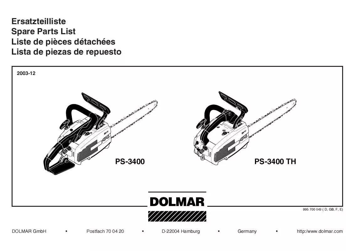 Mode d'emploi DOLMAR PS-3400 TH