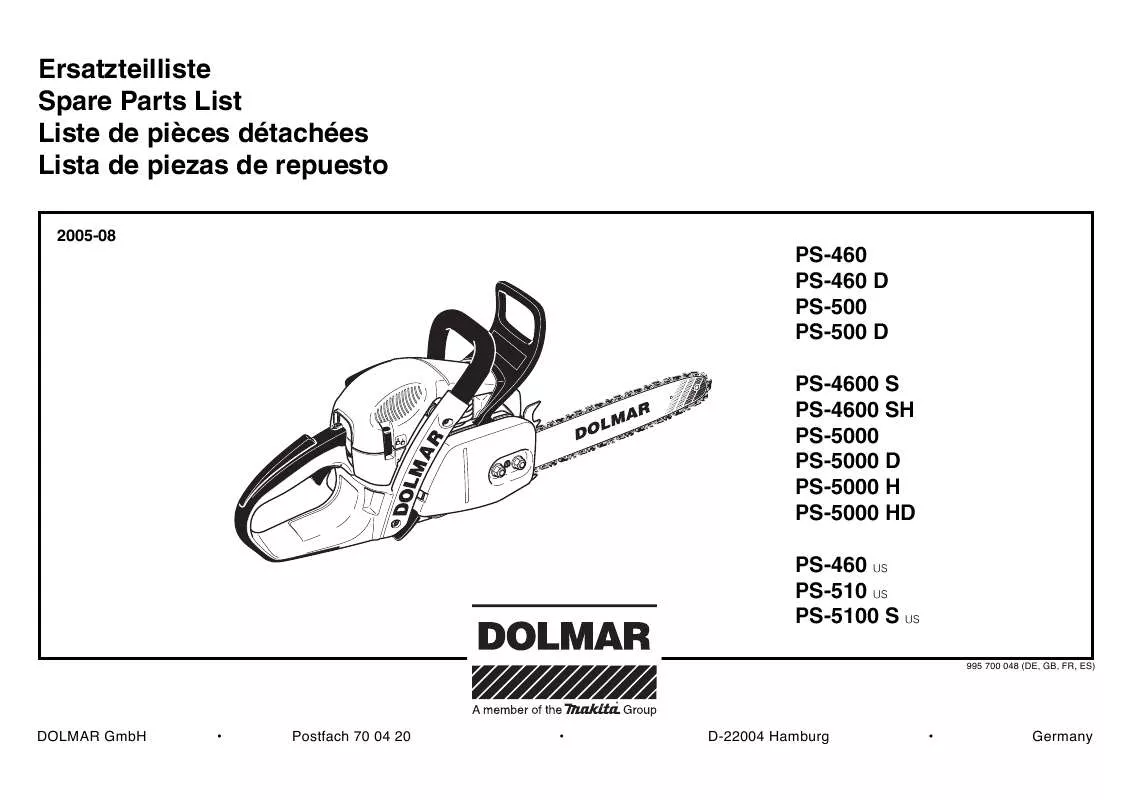 Mode d'emploi DOLMAR PS-460 SH