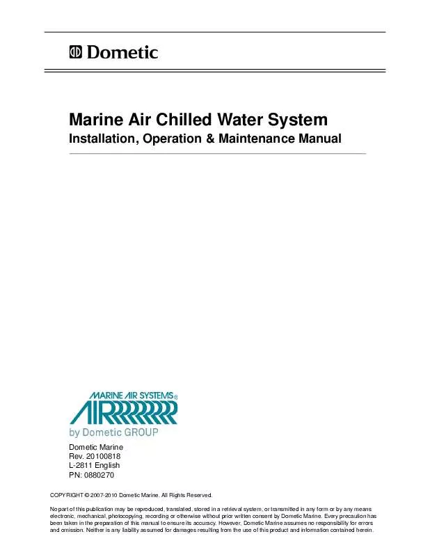 Mode d'emploi DOMETIC MARINE AIR CHILLED WATER SYSTEM