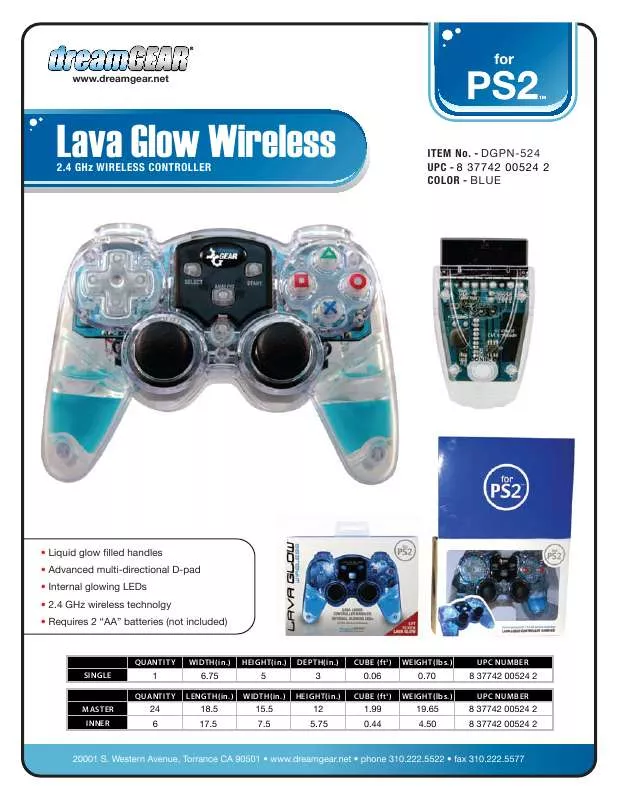 Mode d'emploi DREAMGEAR LAVA GLOW WIRELESS