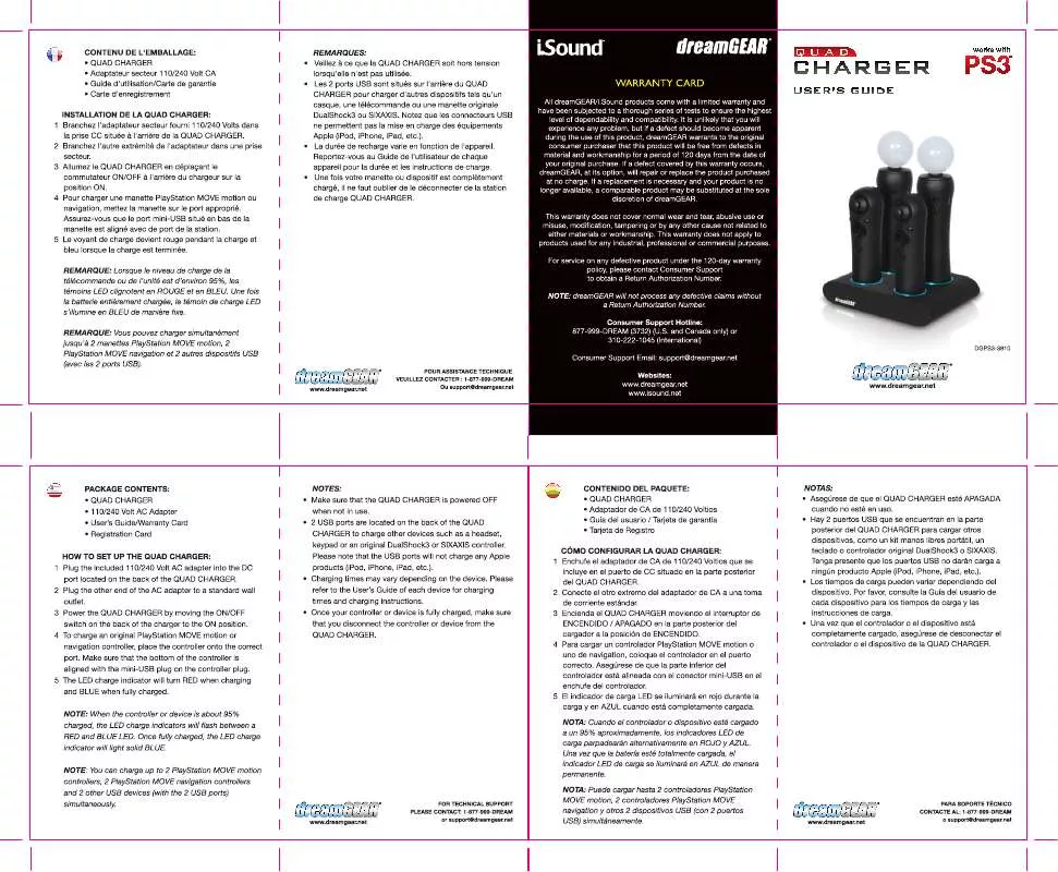 Mode d'emploi DREAMGEAR QUAD CHARGER