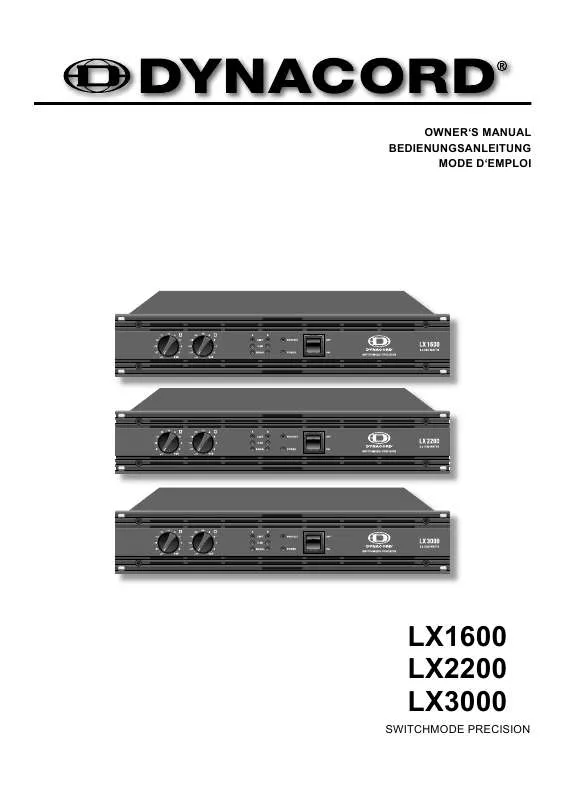 Mode d'emploi DYNACORD LX2200