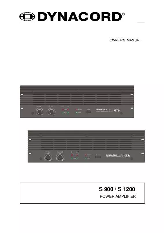 Mode d'emploi DYNACORD S 1200