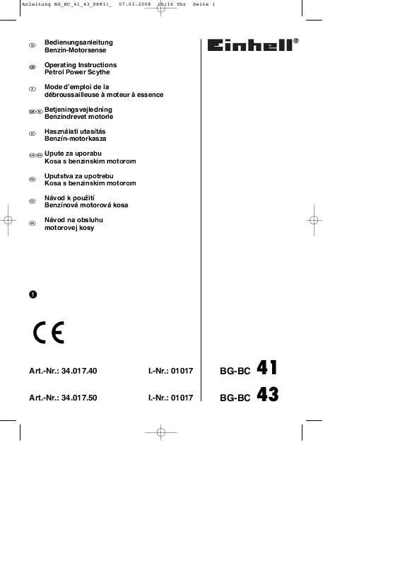 Mode d'emploi EINHELL BG-BC 43