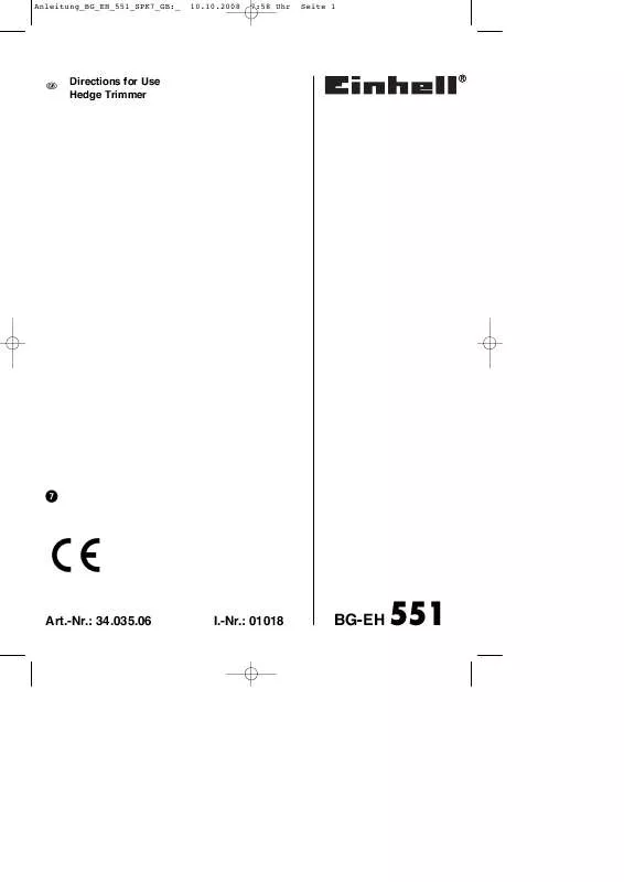 Mode d'emploi EINHELL BG-EH 551