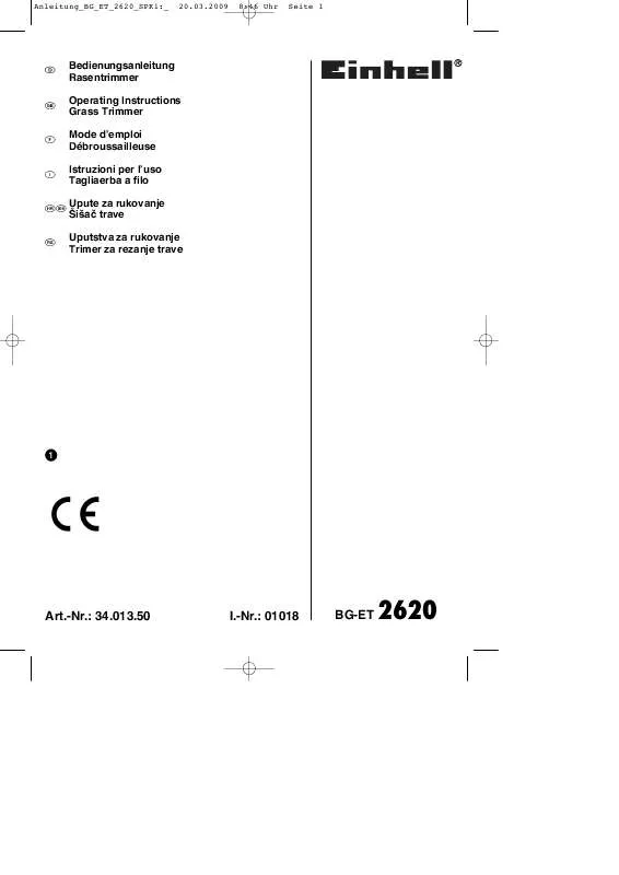 Mode d'emploi EINHELL BG-ET 2620