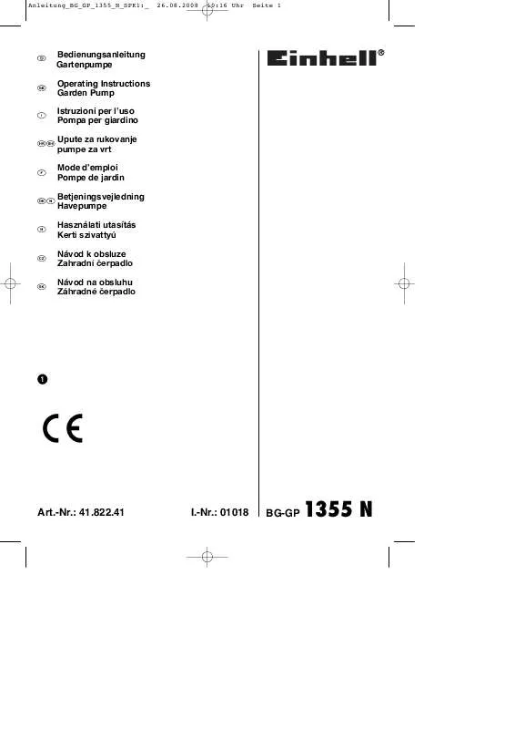 Mode d'emploi EINHELL BG-GP 1355 N