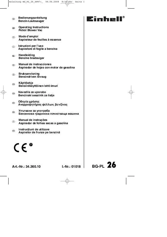 Mode d'emploi EINHELL BG-PL 26