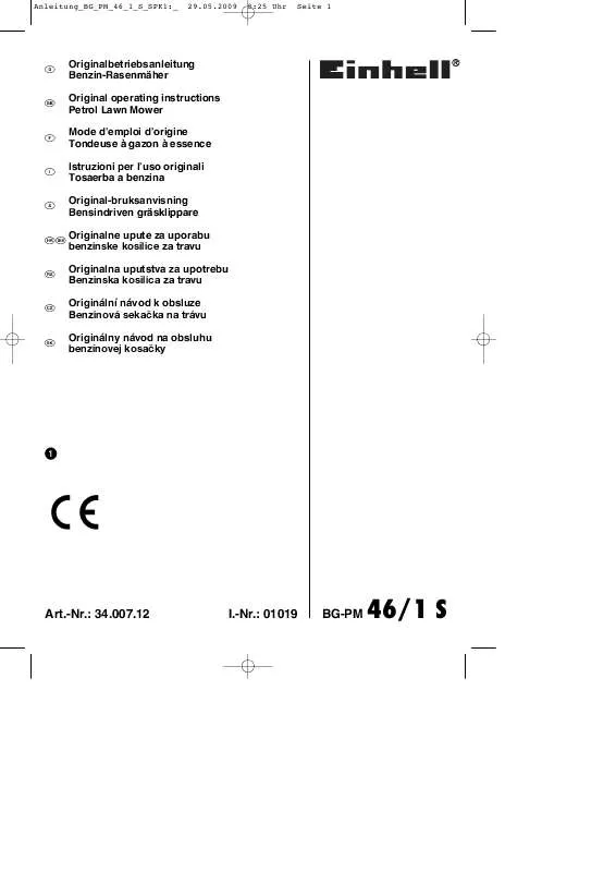 Mode d'emploi EINHELL BG-PM 46-1 S