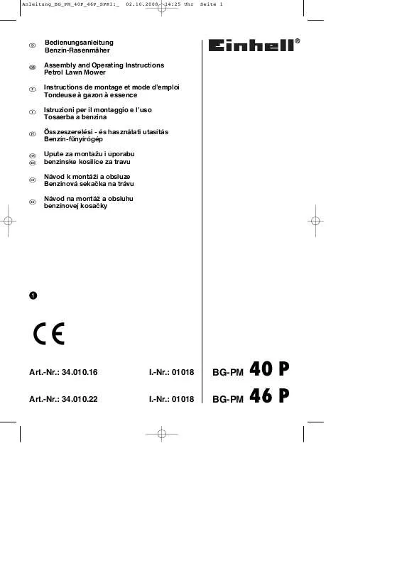 Mode d'emploi EINHELL BG-PM 46 P