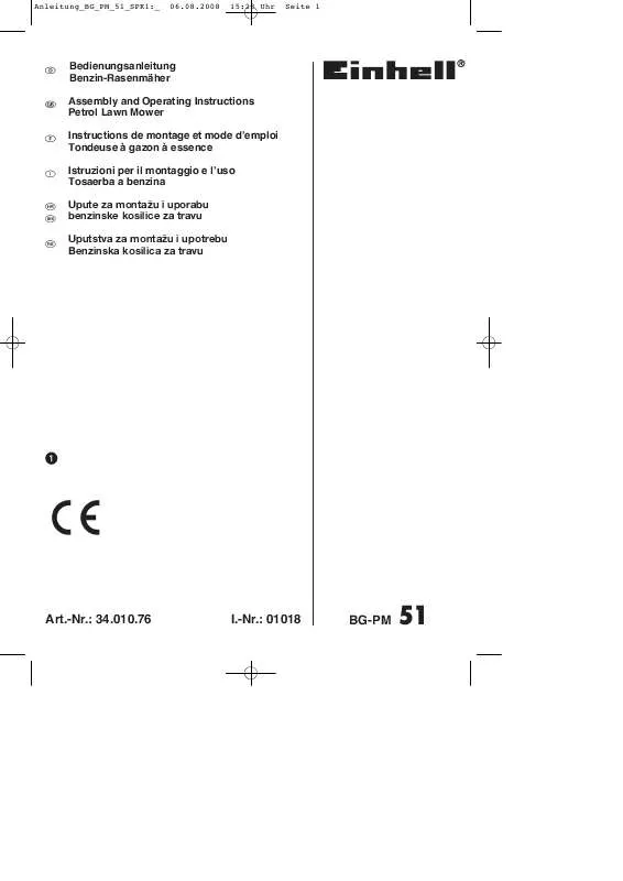 Mode d'emploi EINHELL BG-PM 51