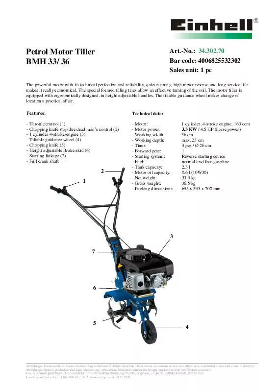 Mode d'emploi EINHELL BMH 33-36