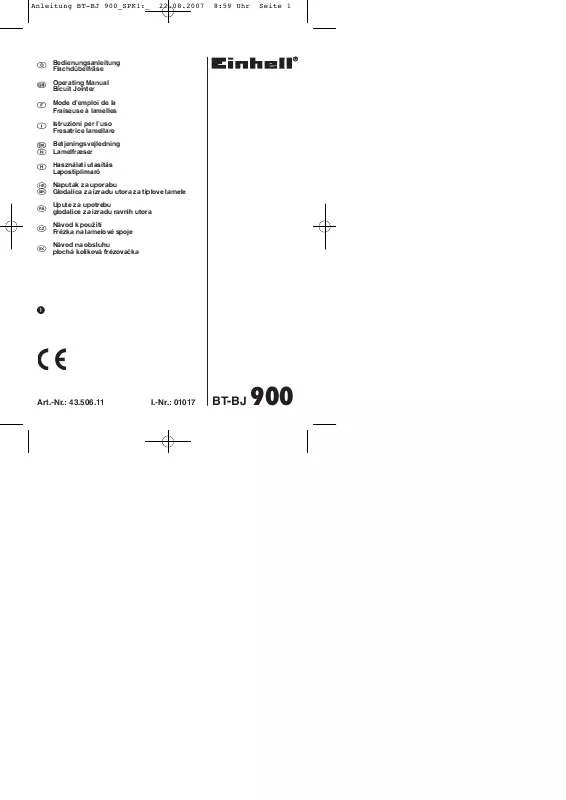 Mode d'emploi EINHELL BT-BJ 900