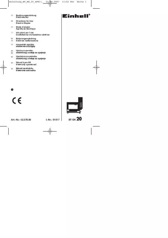 Mode d'emploi EINHELL BT-EN 20