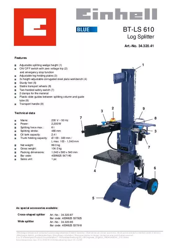 Mode d'emploi EINHELL BT-LS 610