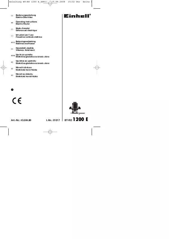 Mode d'emploi EINHELL BT-RO 1200 E