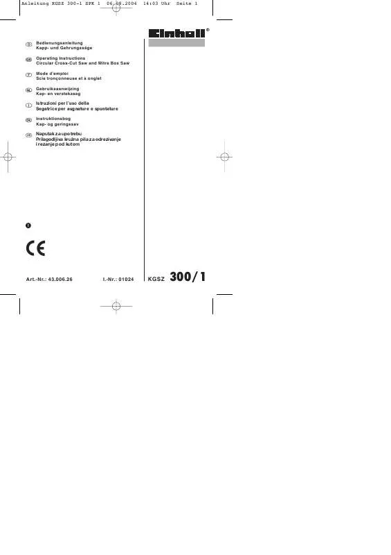 Mode d'emploi EINHELL KSGZ300-1