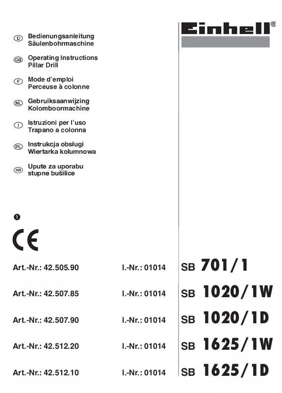 Mode d'emploi EINHELL SB 1020/1W