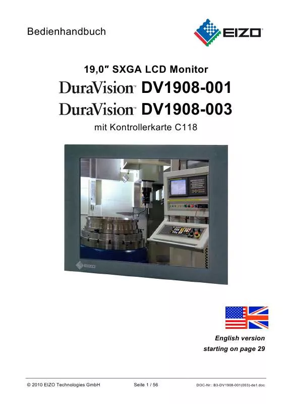 Mode d'emploi EIZO DURAVISION DV1908-001